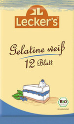 Lecker`s − Żelatyna w listkach BIO − 20 g